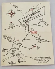 Vtg 1930s Stan's Brick House (Walnut Creek) Cartoon Menu & Converts To Postcard