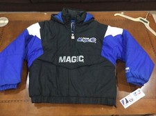 Vintage 90 s NBA Orlando Magic Logo 7 1/4 Zip Parka Jacket NOS NWT Medium