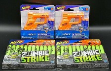 2X Nerf N-Strike Elite Jolt Orange Blaster Toy Gun  2X Zombie Strike 12ct Darts