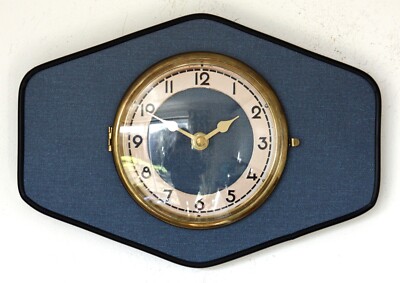 NEU 29cm Mid Century Stil Wanduhr - Blau Formica Vintage Atom Französisch Geschenk