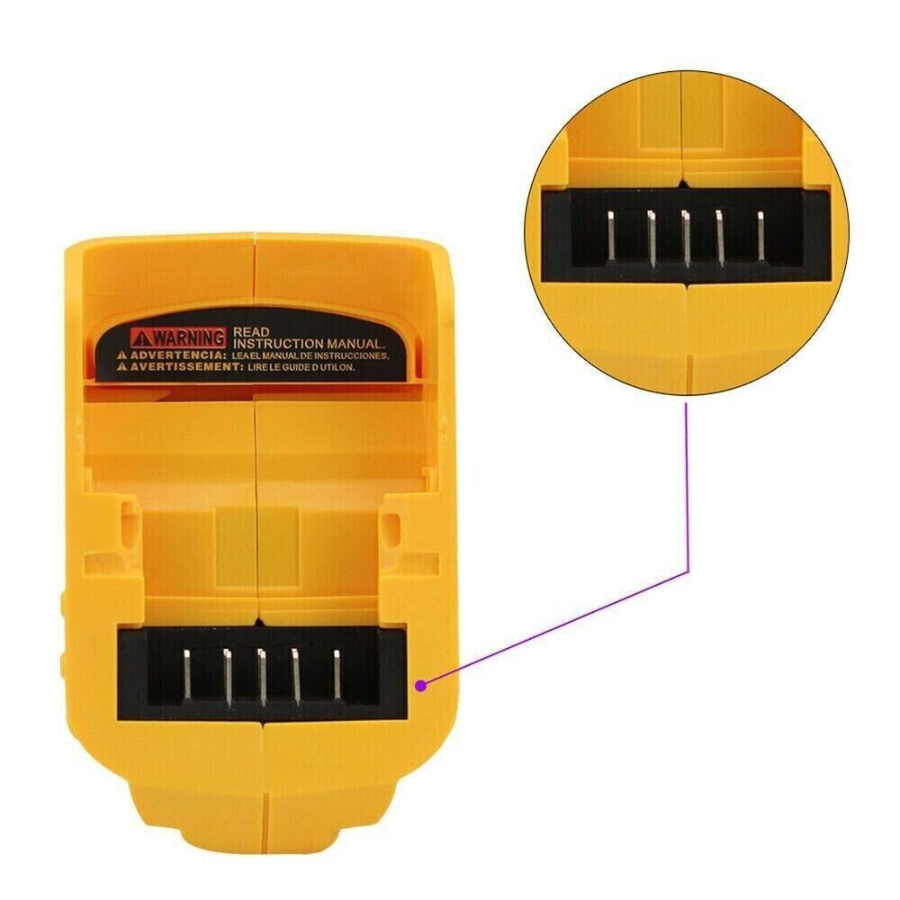 DCB090 Dual USB Charger Adapter For DeWalt 12V-20V Li-ion Battey Power Source