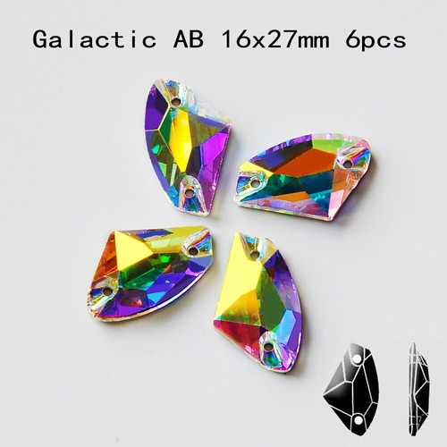 Stress Crystal AB Sew On Rhinestones Crystal Glass Teardrop Oval Navette Stones - Picture 56 of 58
