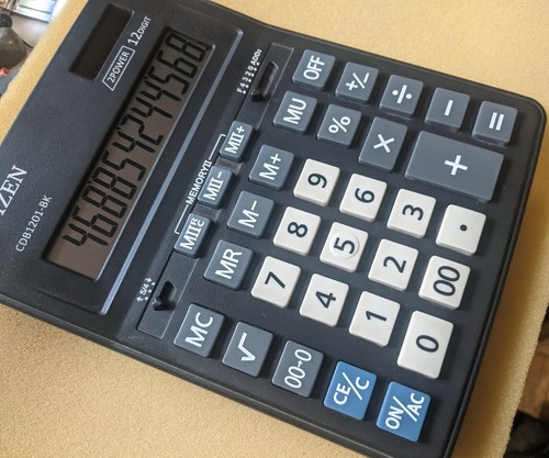 Citizen SDB1201-BK 12-Digit 2 power Desktop Office Solar Calculator - Picture 3 of 6