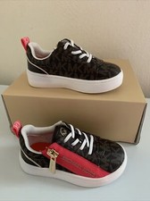 Michael Kors Toddler Baby Kids Jem Alex Brown /Geranium MK Sneaker Shoes Size 6