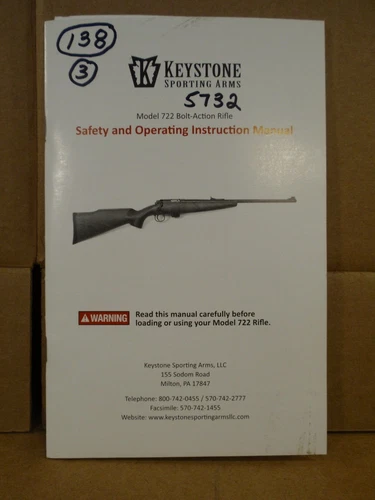 Keystone Sporting Arms KSA Model 722 Bolt Action Rimfire Operating Instructions