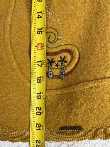 Geiger Classic Mustard Yellow Pure New Wool Jacket Size 40 Embroidered Austria - Picture 10 of 12