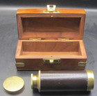 Wrapped Leather & Brass Telescopic Spyglass Collapsible Seafaring Magnifier — photo 3