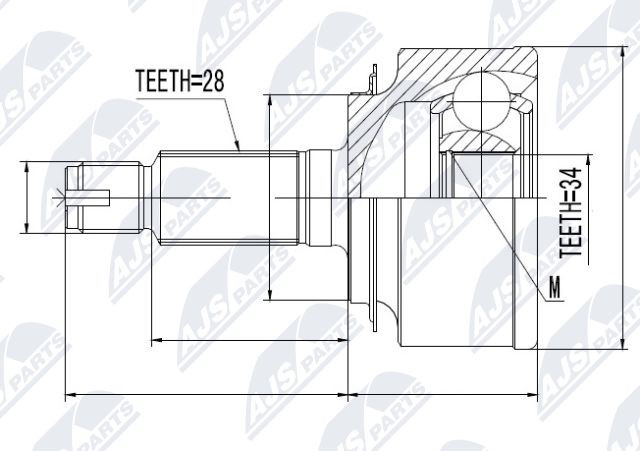 Nty Outer Cv Joint For Honda Accord Cn 2.2I-Ctdi 04.01- Cr-V 05 - Image 6