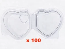 Ty Beanie Baby Tag Protectors Lot of 100 Plastic Heart Hang Tag Holder Set [New]