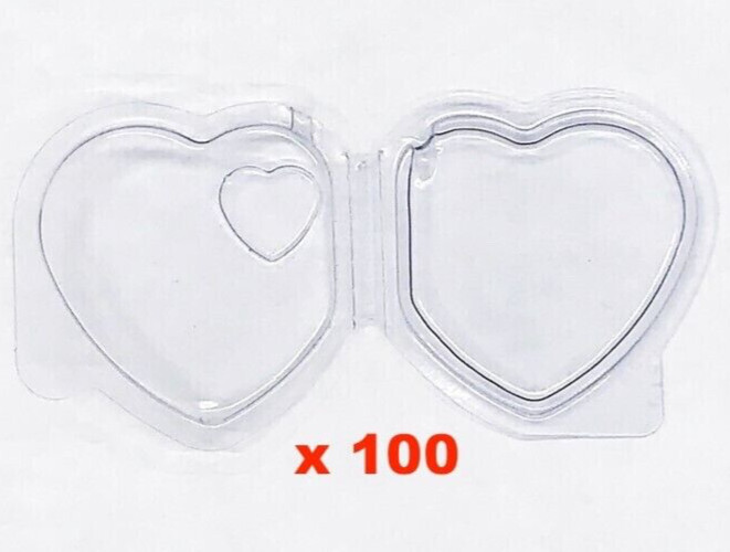 Ty Beanie Baby Tag Protectors Lot of 100 Plastic Heart Hang Tag Holder Set [New]