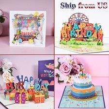 3D Pop Up Happy Birthday Greeting Card Friends Family Girlfriend Wife Boy Gift