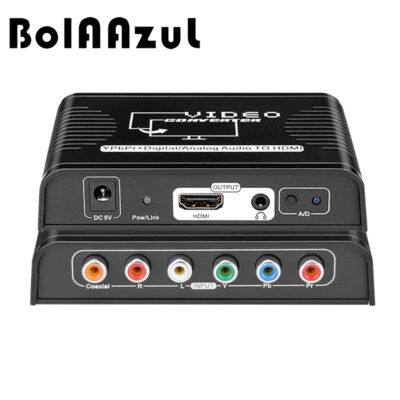 BOLAAZUL 5 RCA Ypbpr Component Coaxial Audio to HDMI Video Converter Adapter for PS2 Xbox