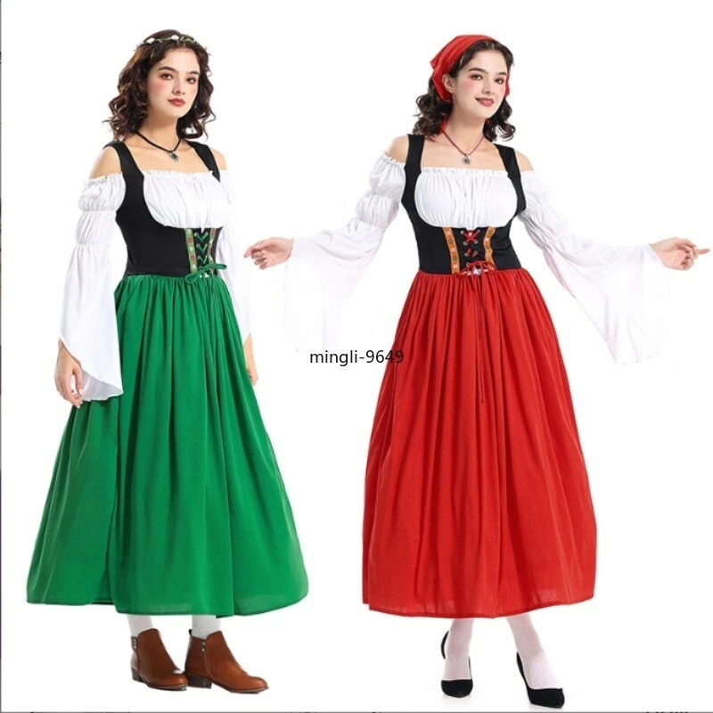 Womans Oktoberfest Costume Christmas Festive Outfit Heidi Beer Maid Party Dress - Image 2 of 4
