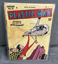 Plastic Man 15 1949 Gold Age - Smashes the Alibi of Beau Crummel