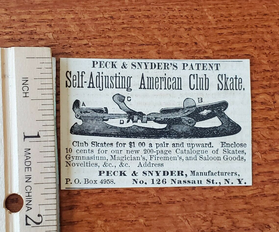 Harper's Weekly 1875 Advertisement PECK AND SNYDER AMERICAN CLUB SKATE