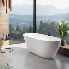 freistehende Badewanne Standwanne  Mineralguss 160x70 170x70 Ablauf Click-Clack