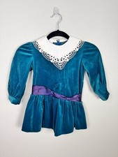Vintage BONNIE JEAN SZ 4 Girls Party Dress, Teal Velour