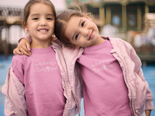 Girls Princess Tee "Merry Christmas" in 7 Colors and 5 Sizes