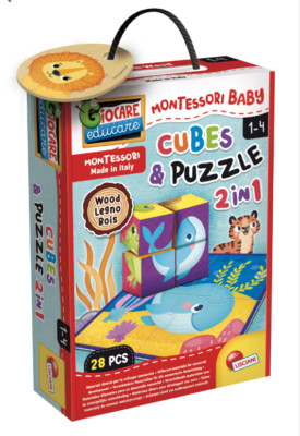 LISCIANI 98347 MONTESSORI HOLZ WÜRFEL UND PUZZLE
