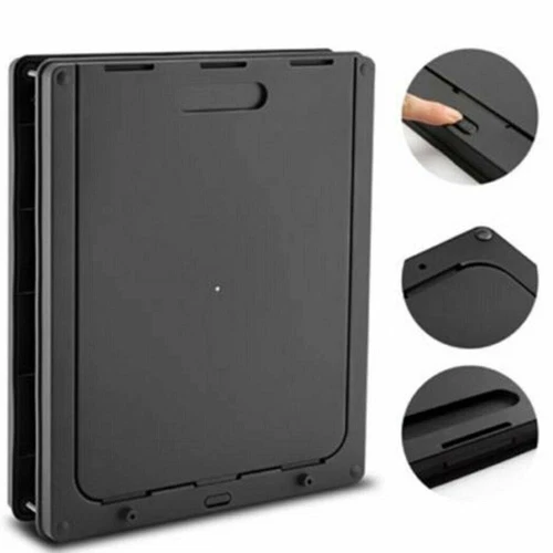 Large Size 2 Way Lockable Pet Dog Cat Safe Security Brushy Flap Door Black AU - Picture 8 of 12
