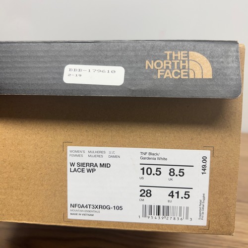 Botas The North Face Sierra Mid Lace WP en TNF Negro/Blanco Gardenia -Mujer 10.5 - Imagen 11 de 12