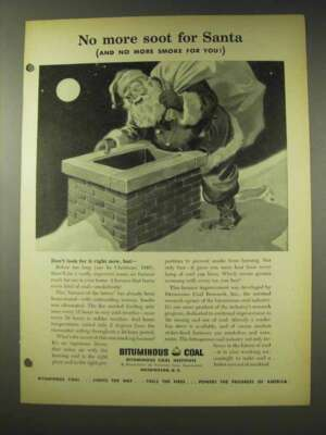 #ad 1948 Bituminous Coal Ad No More Soot for Santa $19.99