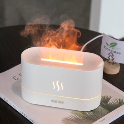250ml Luftbefeuchter Ätherisches Öl Diffusor Schlafzimmer 3D Flamme Nebel Wohndeko USB