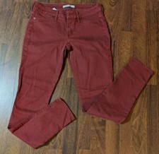 Rich & Skinny Women's Mid/Low-Rise Skinny Red Denim Jeans Made in USA Size 27