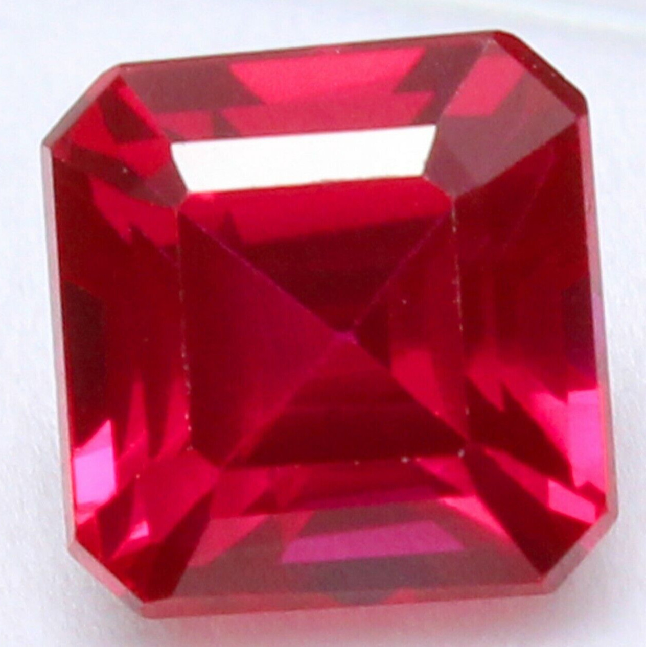 Piedra preciosa suelta Asscher natural sin calefacción rubí rojo Birmania cer...