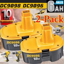 2-PACK 6.0Ah 18V DC9096-2 For Dewalt 18 VOLT DC9096 DC9098 Ni-MH Battery NEW USA