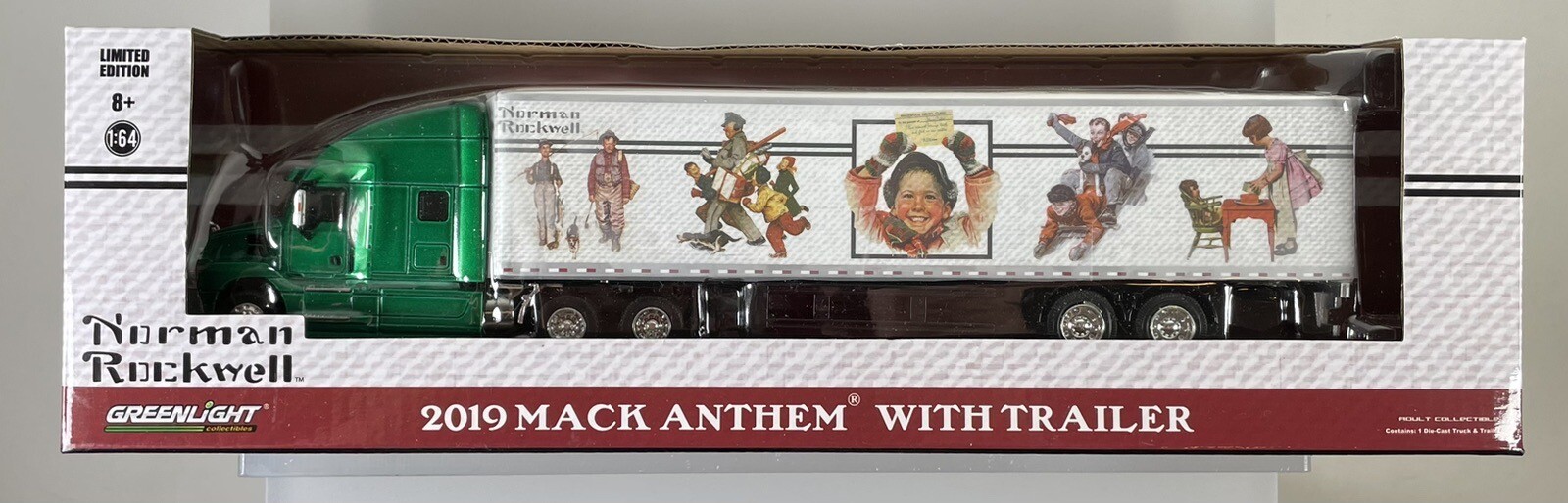 2019 Mack Anthem Semi - Norman Rockwell 1:64 Scale Model - Greenlight Chase