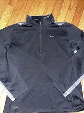 Nike Fit Dry Black Gray 1/4 Zip Pullover Jacket Mens Size Medium