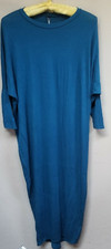 12ami Womens Straight Shift Dress Blue 3/4 Sleeves Oversized Casual Pullover