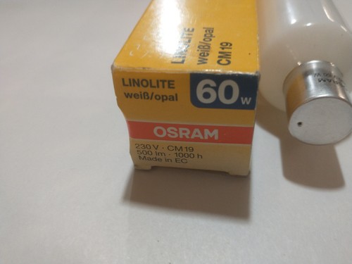 OSRAM special linolite 60w CM19 opal rare light bulb lamp CFL tube over counter - Picture 3 of 5