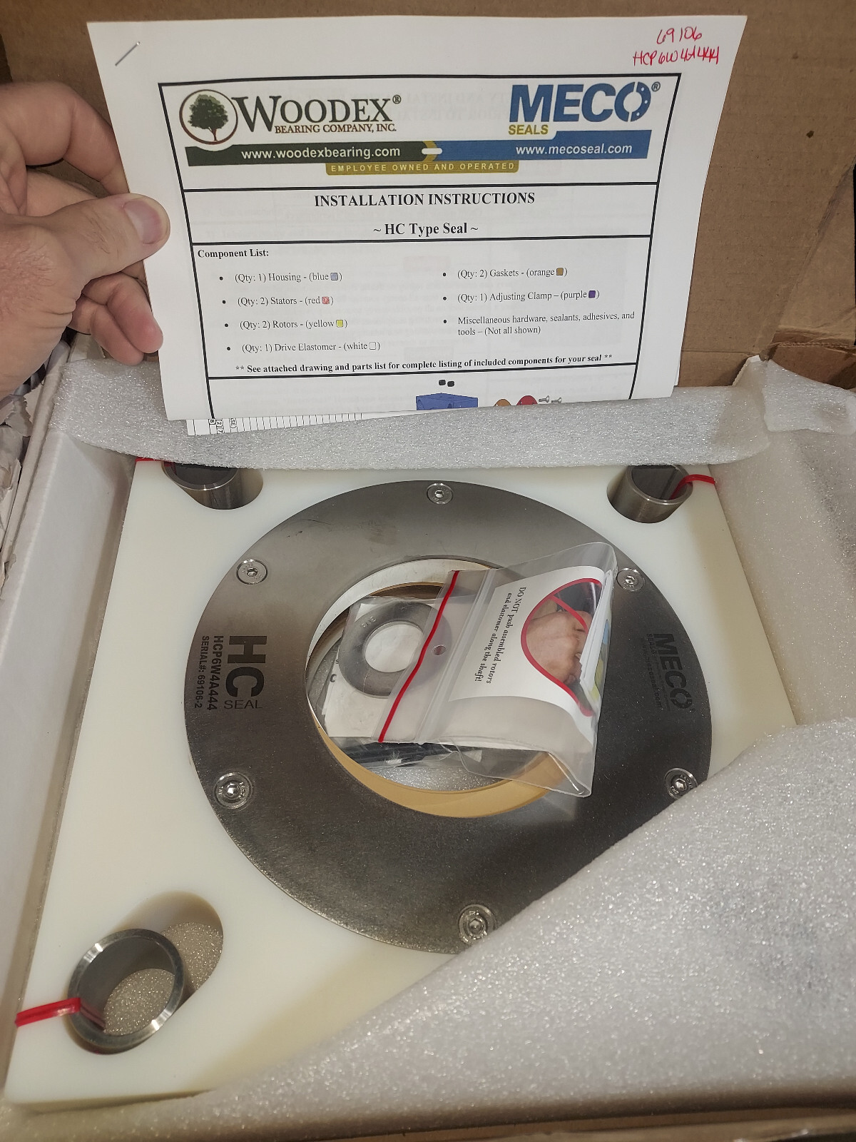 hcp6w4a444 The MECO HC seal model is an air-free seal for screw conveyors.