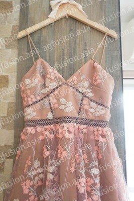 self portrait floral embellished midi dress