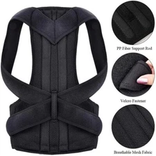Women Men Back Posture Magnetic Shoulder Corrector Support Brace Belt Therapy++