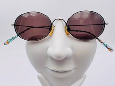 Vintage Nicole Miller 1444 Iron Mask Gunmetal Oval Sunglasses FRAMES ONLY