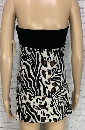 Women’s Size M Animal Print Top Knit NWT Twenty One Strapless - Picture 3 of 8