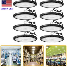 8 Pack 100W UFO Led High Bay Light Factory Warehouse Commercial Led Shop Lights