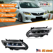 LED Headlights W/ Sequential Turn For Toyota Corolla 2011-2013 Front Lamps Pair