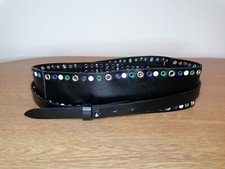 Isabel Marant Black Cowhide Leather Belt double wrap around with eyelets Size S