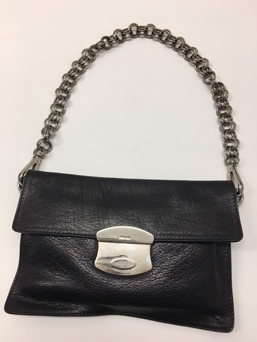 Authentic PRADA Silver Chain Clutch 