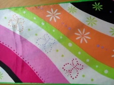 AK Anne Klein Softer Multi-Colors Floral Stripes Pattern 100% Pure Silk Scarf!