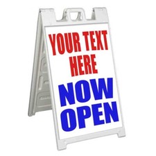 CUSTOM YOUR TEXT HERE NOW OPEN Signicade 24x36 A Frame Sidewalk Sign