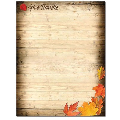 Give Thanks Fall Autumn Thanksgiving Letterhead - 25 or ...