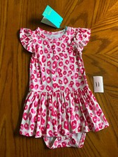 Posh Peanut Ashley Pink Leopard Print Girls Twirl Skirt Bodysuit 12-18MOS - NWT