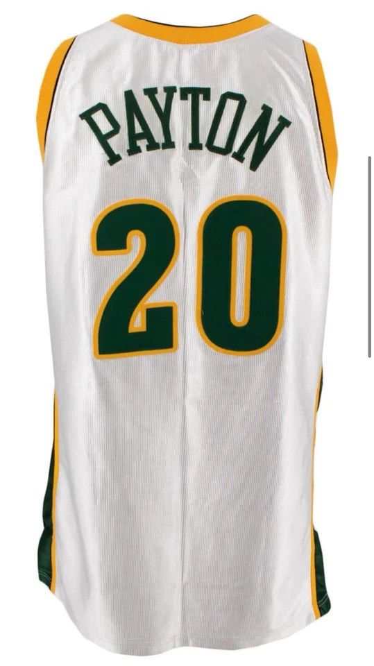 Gary Payton GAME WORN SWATCH - Upper Deck Hardcourt Jersey Fusion Card - Image 2 of 4