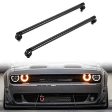 Adjustable BLK Car Front Bumper Lip Splitter Strut Rod Tie Support Bars Spoiler