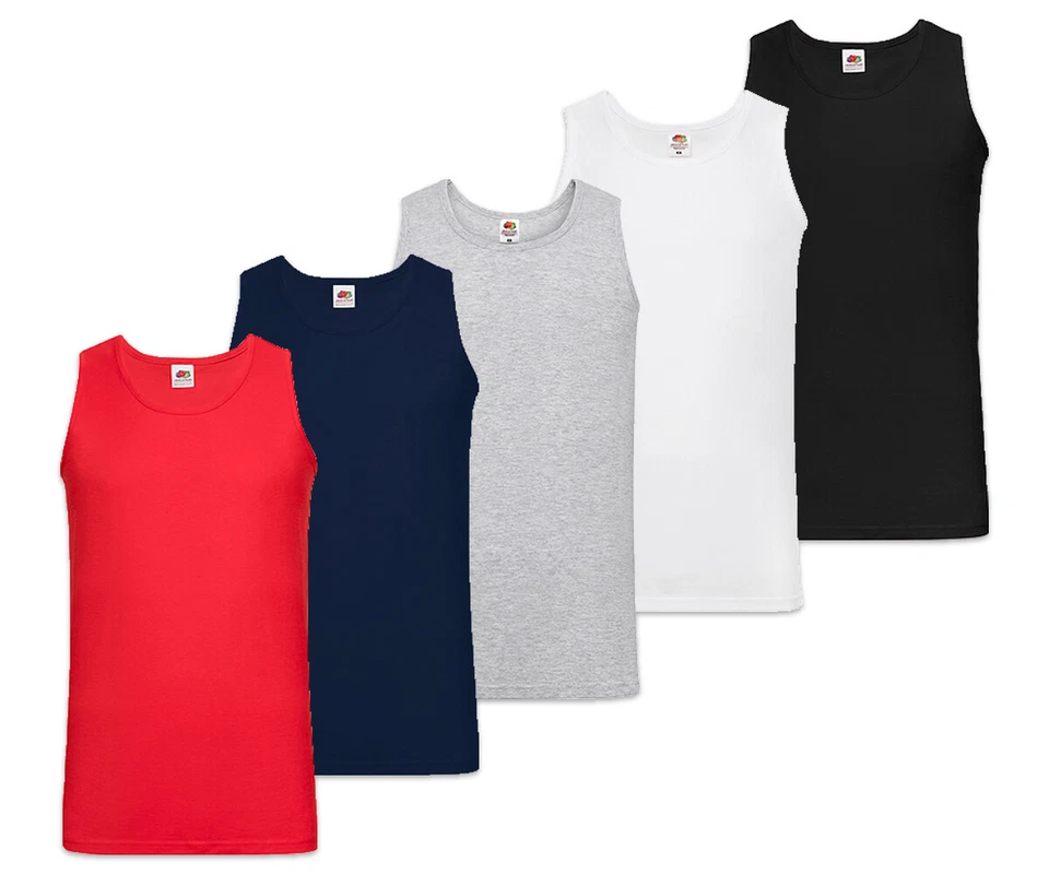 5er FRUIT OF THE LOOM T SHIRT ATHLETIC MUSKELSHIRT M L XL XXL UNTERHEMD TANK TOP - Bild 1 von 2